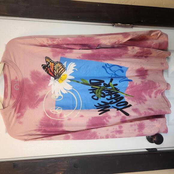 NEFF Long Sleeve Tie-Dye Shirt with Butterfly Design Size Large Streetwear - Picture 1 of 8